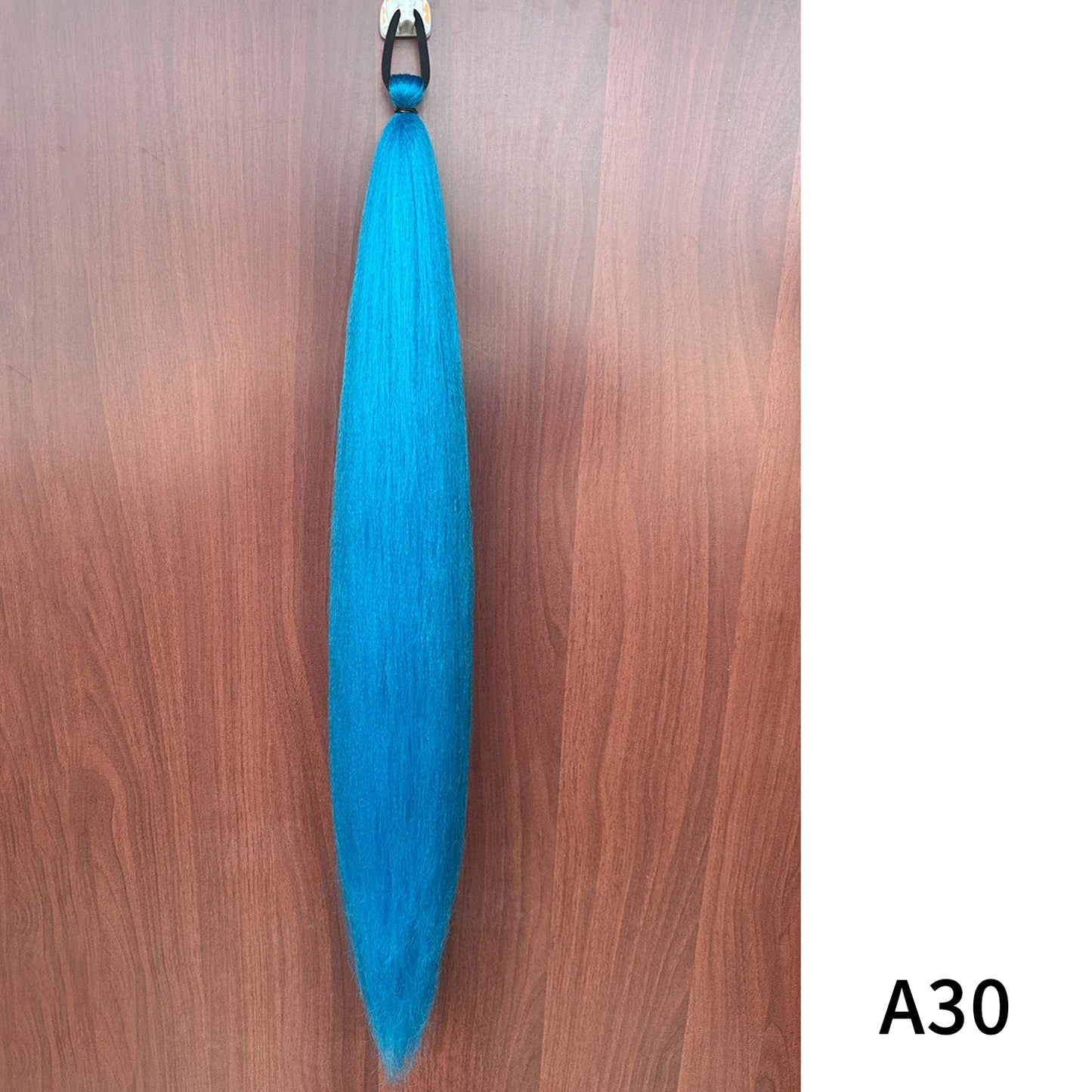 Synthetic Colorful Ponytail Extension 2pcs Long Straight Diy Braided Pony Tail Hairpiece Rubber Band