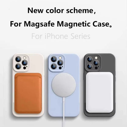 Original Liquid Soft Silicone Magsafe Wireless Charge Magnetic Case Iphone 16 Plus 15 14 13 12 Pro