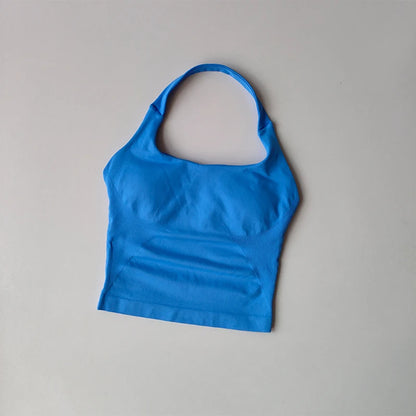 Halter Sports Bra for Women – Longline Shockproof Yoga Gym Top