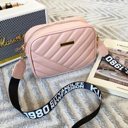 PU Leather Camera Crossbody Bag for Women – Quilted Shoulder Bag