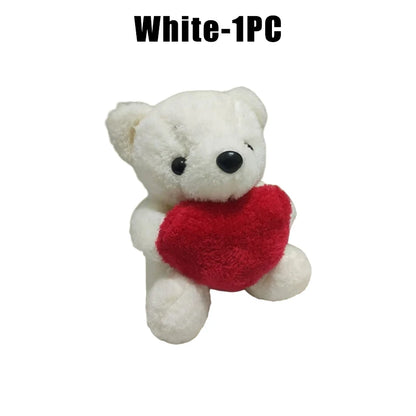 1 3 6pcs 20cm Heart Teddy Bear Plush Cuddly Stuffed Animal Holding Valentine S Day Christmas Gift
