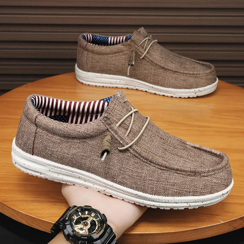 Men's Canvas Loafers | Breathable Casual Slip-On Walking Shoes
