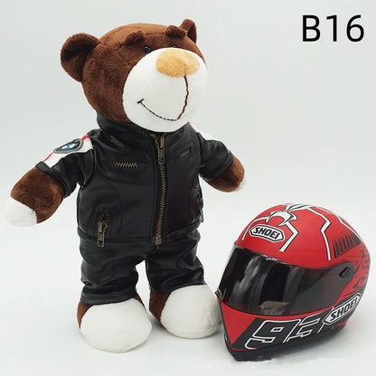 Motorcycle Helmet Teddy Bear Plush Toy – Biker Stuffed Animal Gift