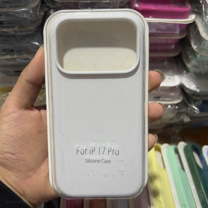 Official Liquid Silicone Skin Feel Case Iphone 17air 14 15 16 17 Pro Max Solid Candy Colour Color