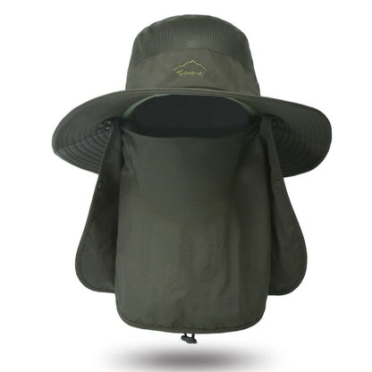 Fishing Sun Hat with Neck Flap – Outdoor UV Protection Wide Brim