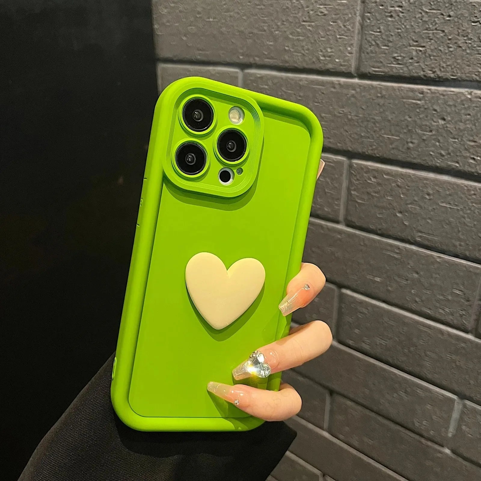 Cute 3D Love Heart Silicone iPhone Case