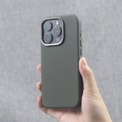 Luxury Alloy Lens Frame Particle Pu Leather Magnetic Case Iphone 17 16 Pro Max 15 14 13 Magsafe