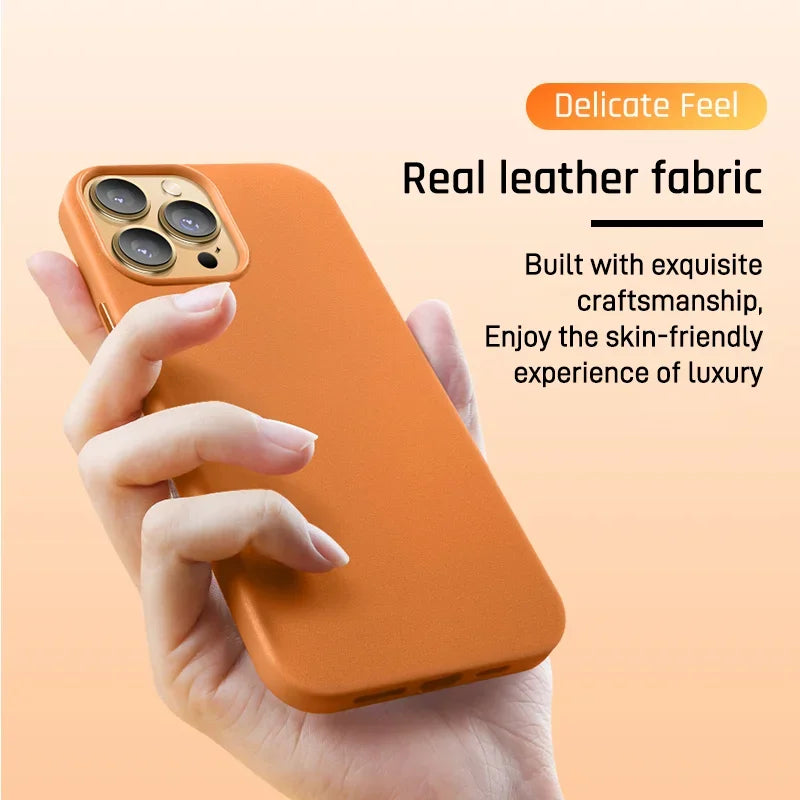 Original Leather Wireless Charging Animation Cases Iphone 16 15 14 13 Pro Max Magsafe Phone Case