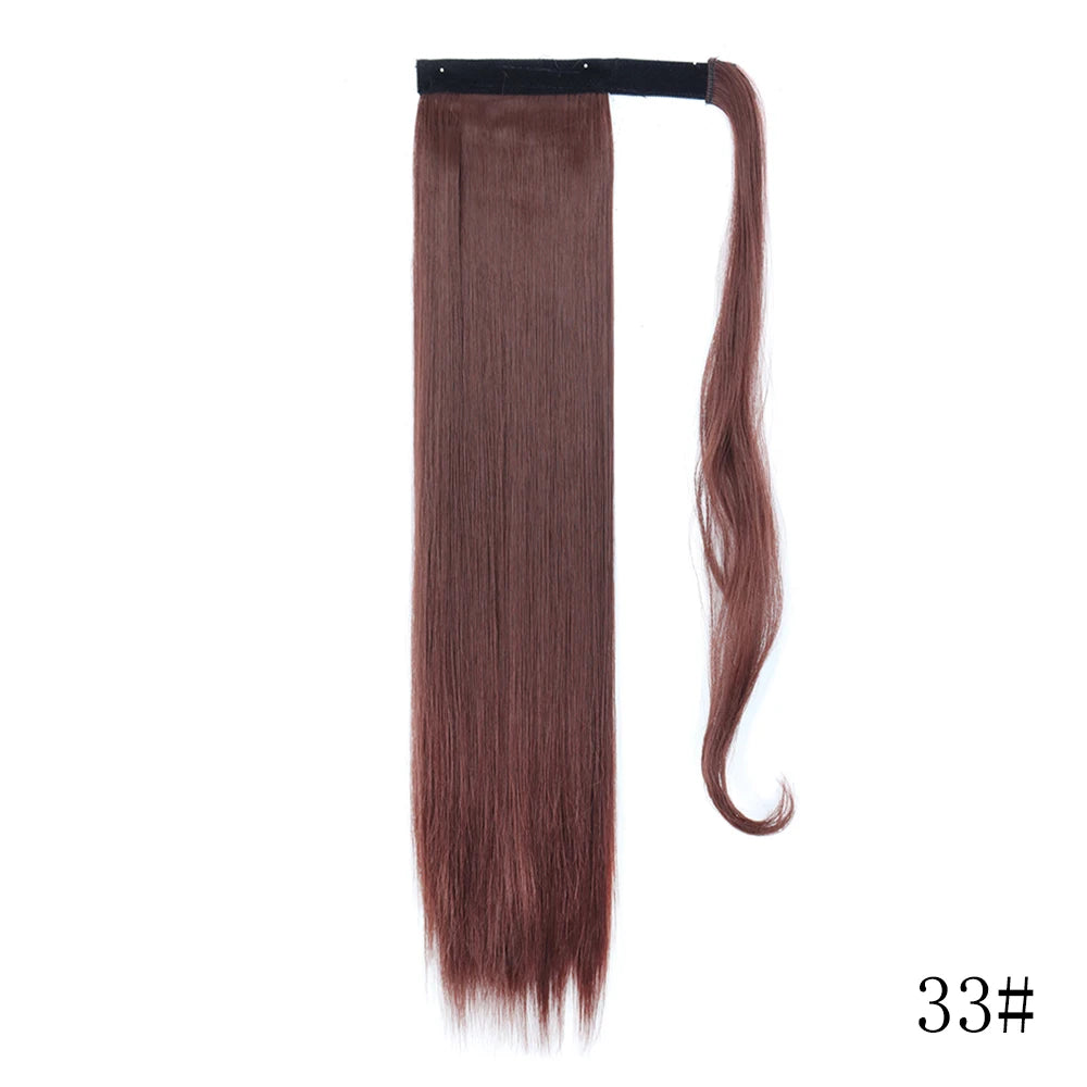 Wrap Around Ponytail Extension – Long Straight Synthetic Clip-In
