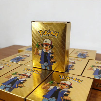 55pcs Pokemon Cards Vmax Gx Gold Foil Flash Box Party Interactive Game English Spanish Colorful