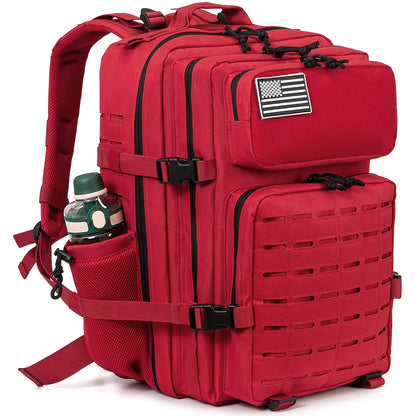 Tactical MOLLE Hiking Backpack – 25L/45L Laser Cut Rucksack with Dual Cup Holders