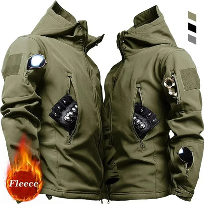 Men's Tactical Soft Shell Jacket – Waterproof Military Hooded