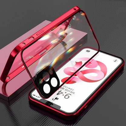360 Metal Magnetic Double Sided Glass Cover Lens Protection Iphone16 14 15 Pro Max Iphone13 12 11