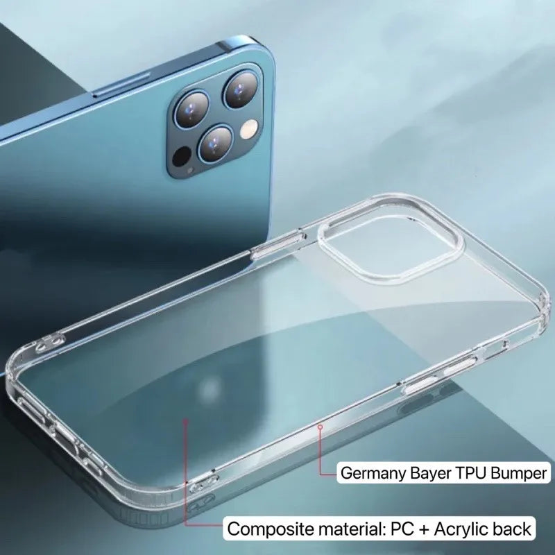 Clear Silicone Phone Case Iphone 17 Air 15 14 13 12 11 16 Pro Max Plus Transparent Shockproof