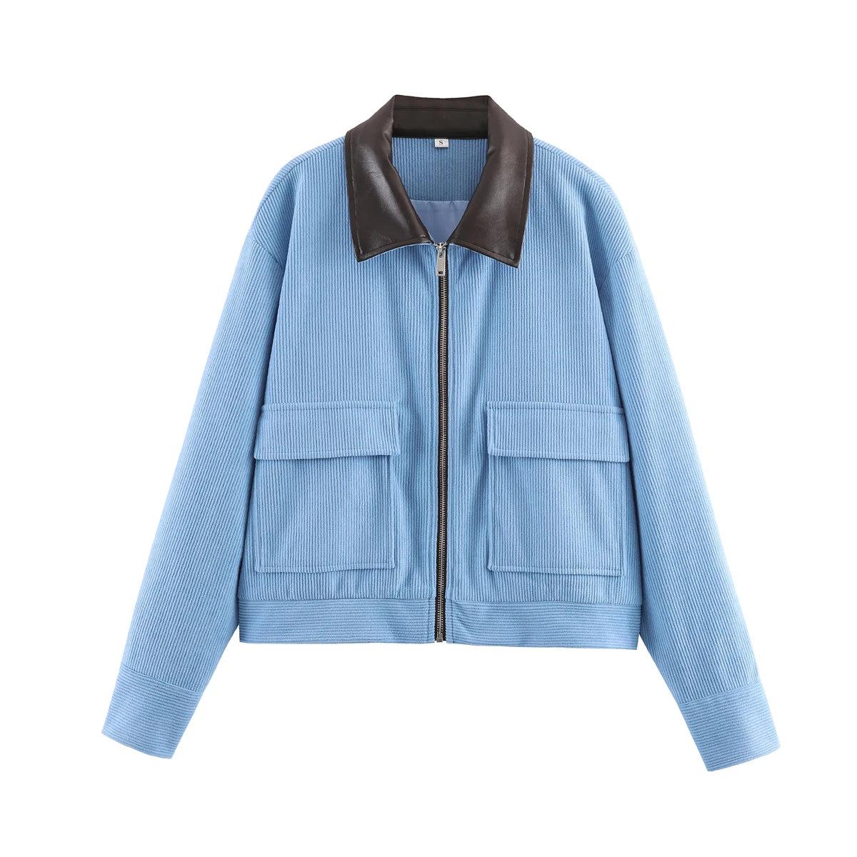 Women's Casual Corduroy Zip-Up Jacket with Pockets
