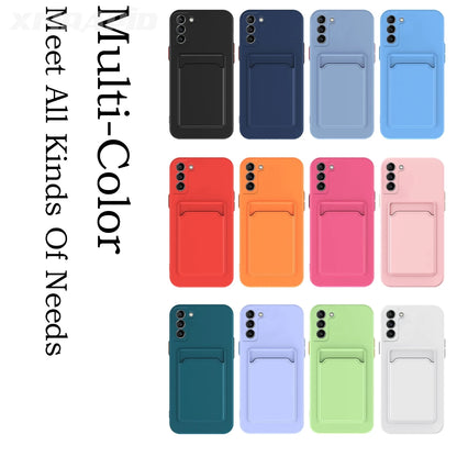 Luxury Soft Silicone Wallet Case Funda Iphone 17 Air 16 15 14 11 13 12 Pro Max Plus Card Holder Slot