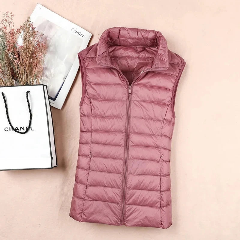 Women's Lightweight Puffer Vest – Sleeveless Down Waistcoat