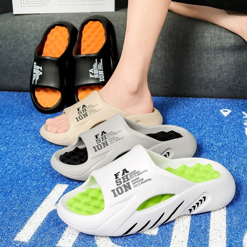 Summer Man Massage Slippers Indoor Outdoor Beach Sandals Soft Bottom Casual Male Flip Flops Mens