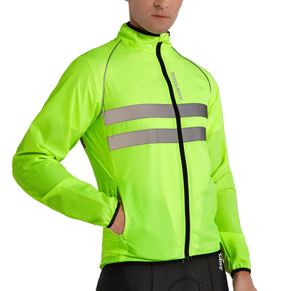 Men's Cycling Windbreaker Jacket – Water-Resistant MTB Long Sleeve Coat