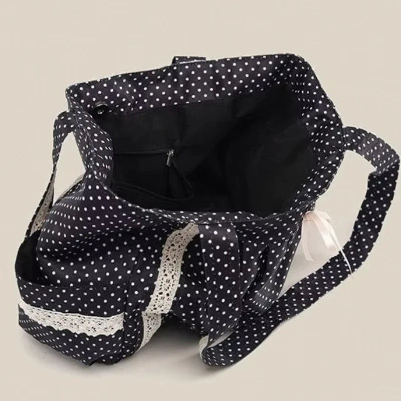 Canvas Tote Bag – Women's Korean Vintage Lace Shoulder Handbag