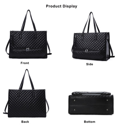 Insulated Lunch Tote Bag for Women – Quilted PU Leather