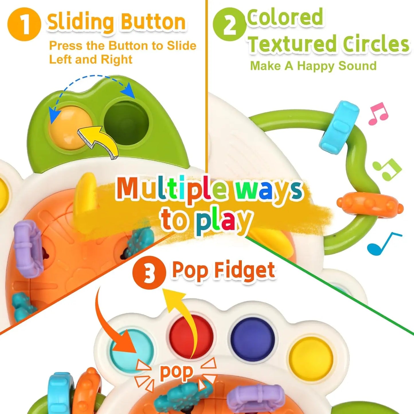 Baby Pull String Sensory Toy – Silicone Teething Rattle