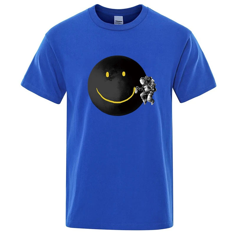 Funny Spaceman Graphic T Shirt Cotton Blend Casual Tee