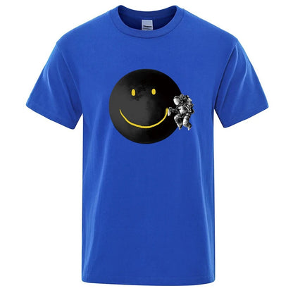 Funny Spaceman Graphic T Shirt Cotton Blend Casual Tee