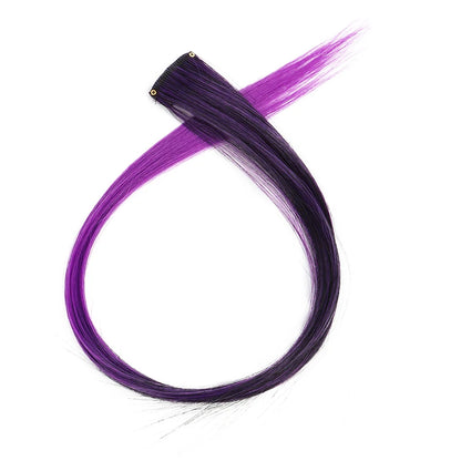 Clip-In Hair Extensions 22 Inch Straight Synthetic – Rainbow Colors