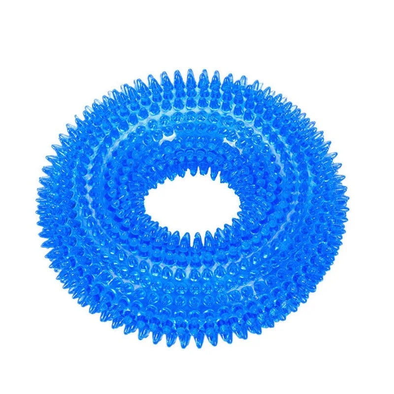 Squeaky Dog Chew Ring Toy – Bite-Resistant Teeth Cleaner