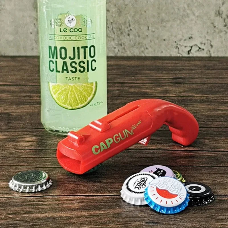 Cap Gun Beer Bottle Opener Portable Beverage Drinking Opening Launcher Kitchen Party Supply Bar Tool