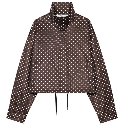 Polka Dot Bomber Jacket & Shorts Set – Women's Oversized Outerwear