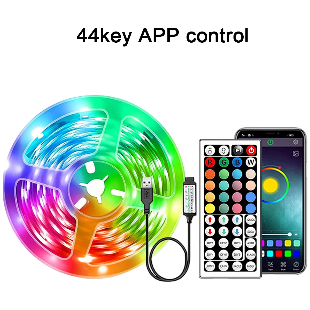 RGB LED Strip Lights with App & Remote Control