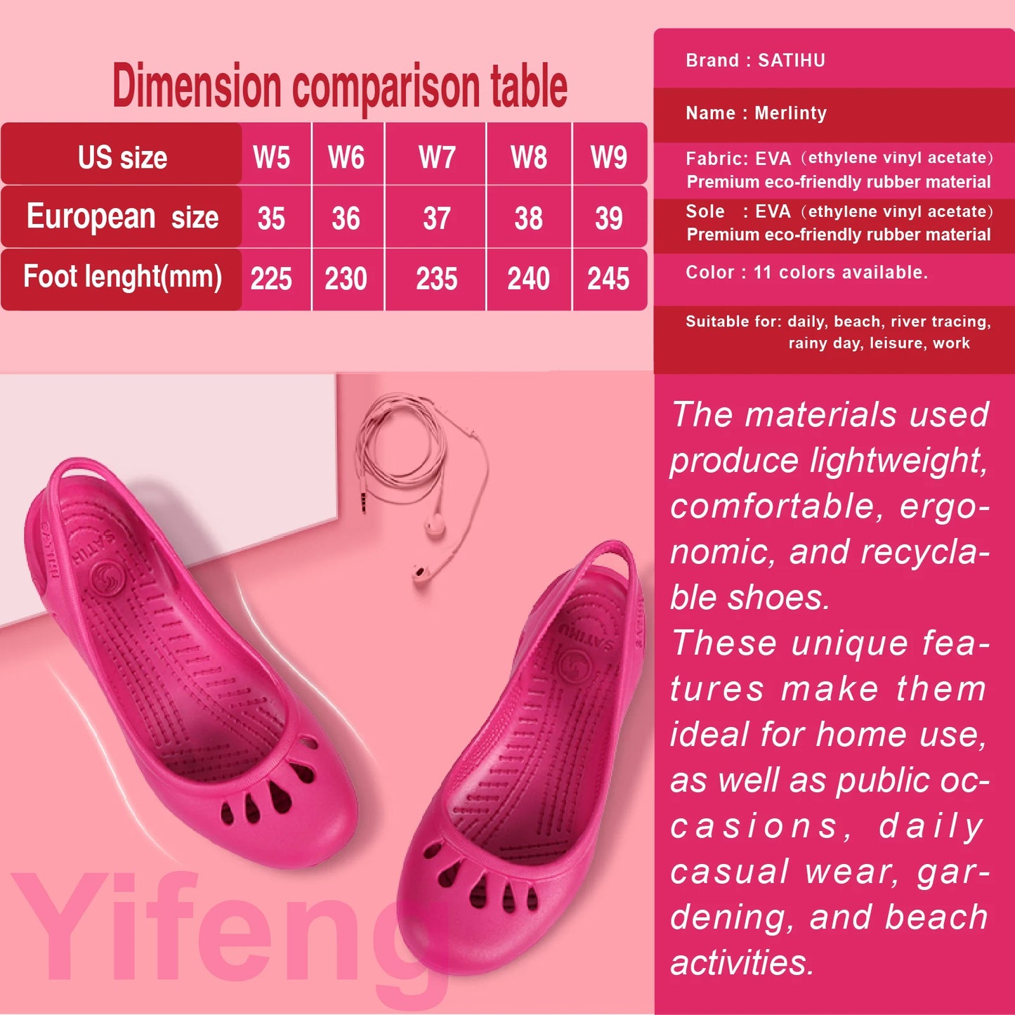 Women's Lightweight Clogs | Breathable Waterproof Slip-On Shoes