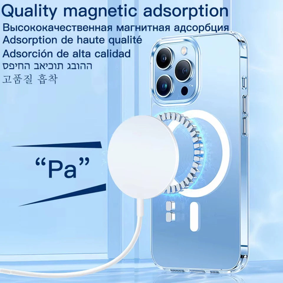 Luxury Wireless Magnetic Cover Apple Magsafe Case Iphone 16 11 12 13 15 14 Pro Max Mini 7 8 Plus Xr
