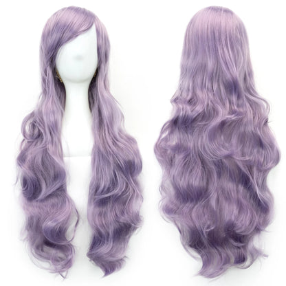 Soowee Curly Long Synthetic Hair Green Wig Hairpiece Pink Black Party Cosplay Wigs Women