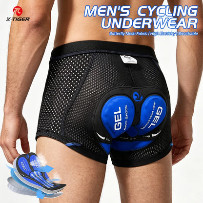Cycling Underwear Shorts Men – X-Tiger 5D Gel Pad Bike Undershorts