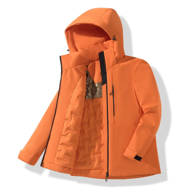 Unisex Waterproof Fleece Windbreaker Jacket for Hiking & Camping