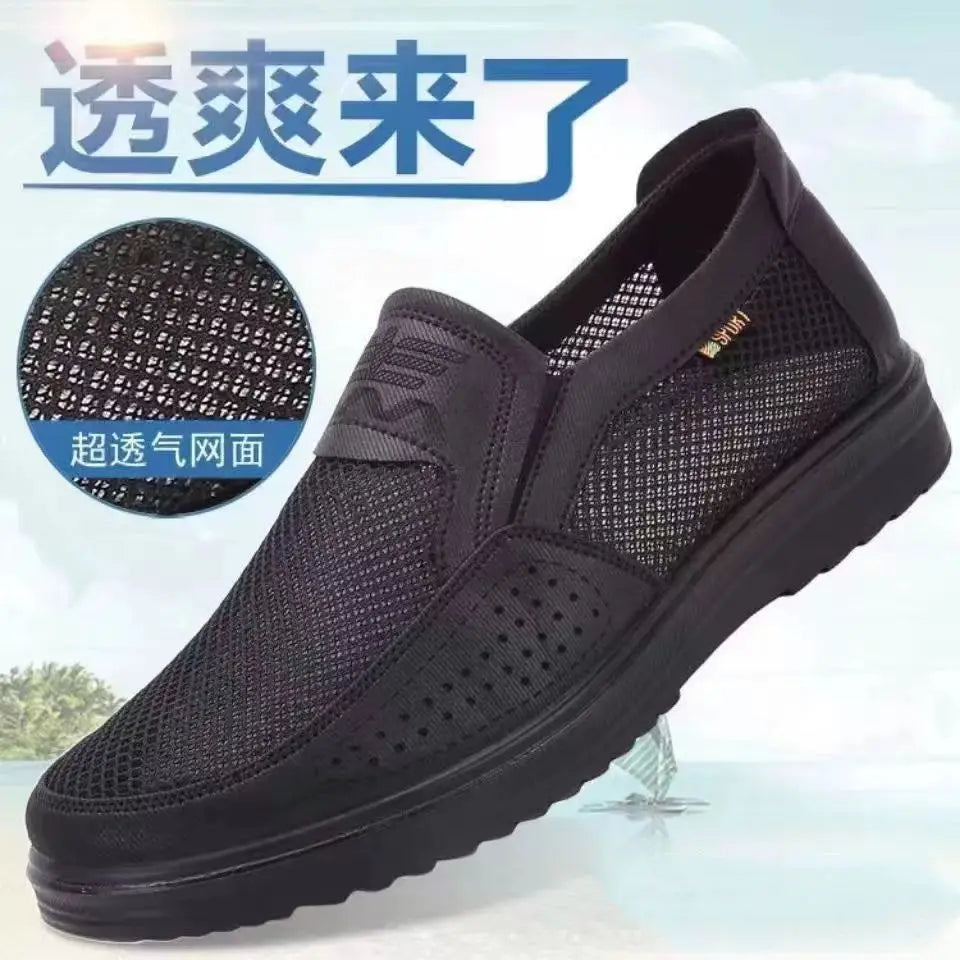 Men's Breathable Mesh Slip-On Sneakers – Lightweight Casual Shoes