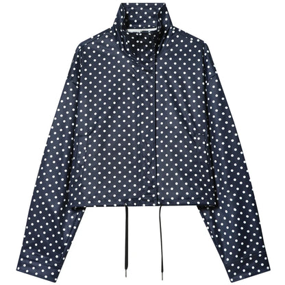 Polka Dot Bomber Jacket & Shorts Set – Women's Oversized Outerwear