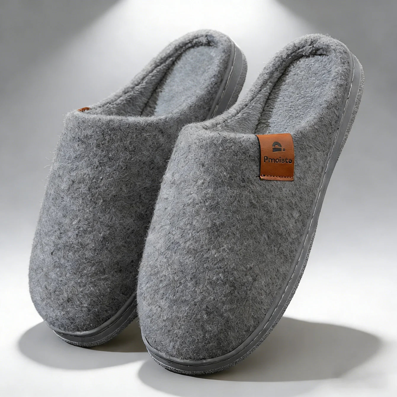 Winter Men Felt Platform House Slippers Ultra Warm Cushion Cozy Living Non-Slip Tpr Outdoor Indoor