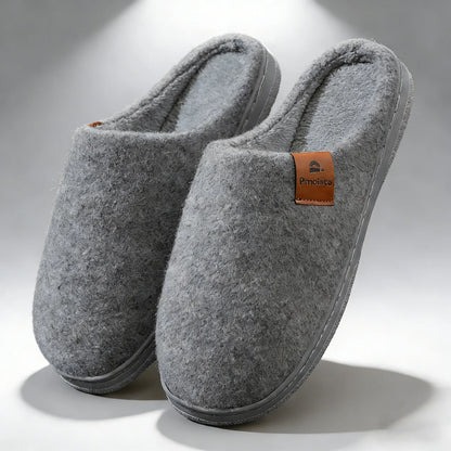 Men's Winter Warm Slippers – Fleece-Lined Non-Slip Indoor House Shoes