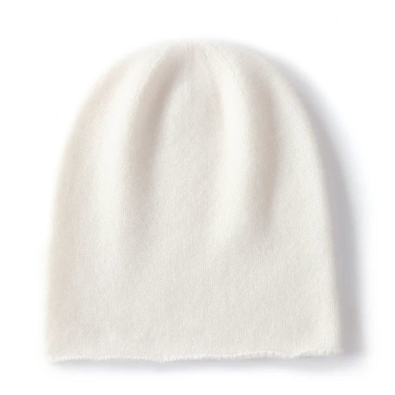 100% Cashmere Knit Beanie – Luxury Winter Hat for Women & Men