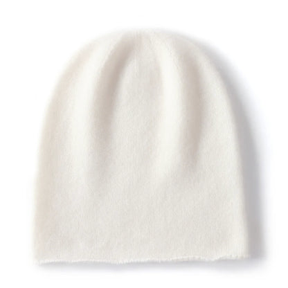 100% Cashmere Knit Beanie – Luxury Winter Hat for Women & Men