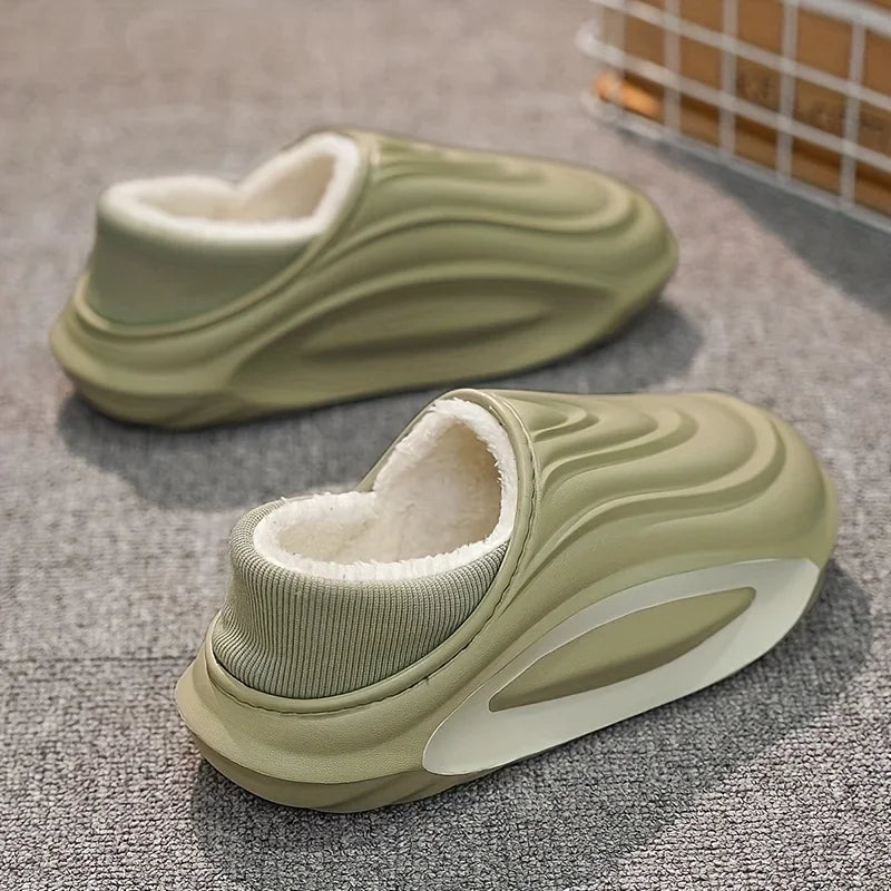 Fleece-Lined Winter Slippers – Anti-Slip EVA Sole Indoor & Outdoor