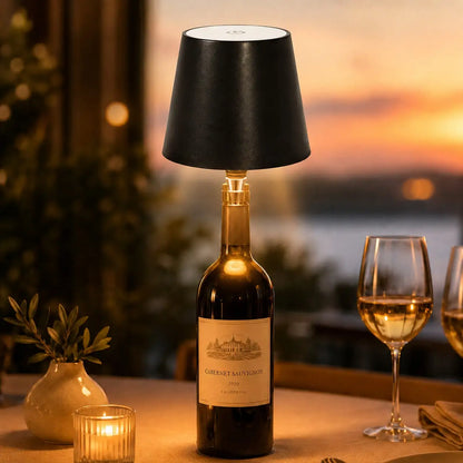 Rechargeable Wireless Led Wine Bottle Lamp Touch Dimming 3 Color Modes Cordless Lampshade Stopper
