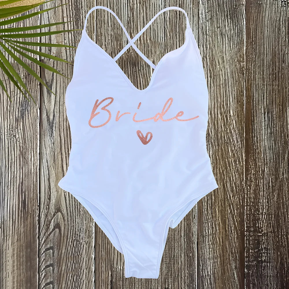 Team Bride One-Piece Swimsuit – Padded Bachelorette Bathing Suit
