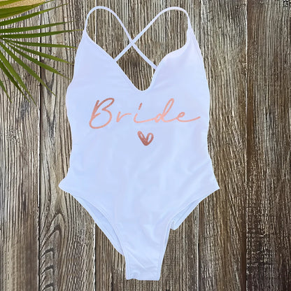Team Bride One-Piece Swimsuit – Padded Bachelorette Bathing Suit