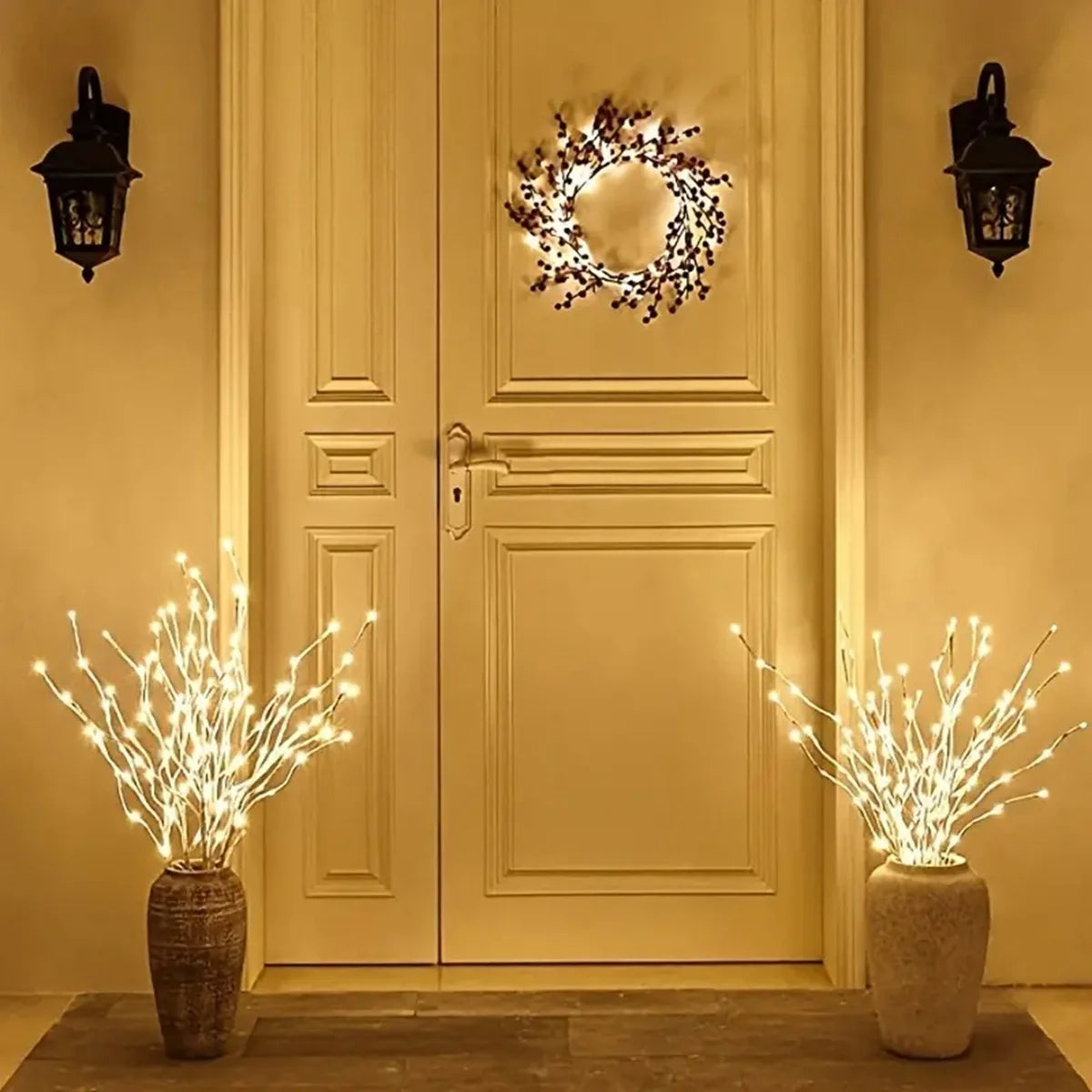 1 Pc White Birch Branch Light Led Festive Lights Battery Operated Christmas Party Wedding Decoration