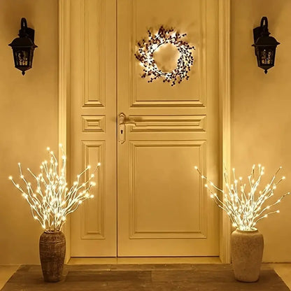 1 Pc White Birch Branch Light Led Festive Lights Battery Operated Christmas Party Wedding Decoration